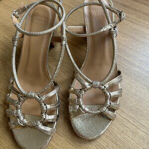 Sezane Gloria Heeled Sandals- Gold Size 39